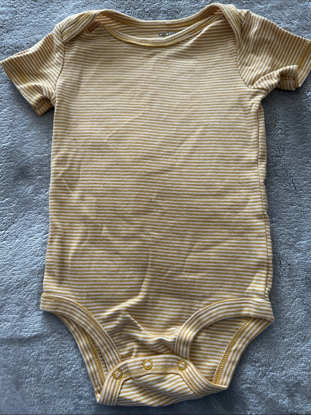 Carter's Yellow and White Striped Short-Sleeve Baby One-Piece